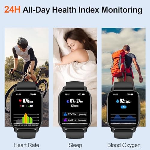 Montre Connectée Homme Femme avec Appel Bluetooth, 1.85" HD Smartwatch, 112 Modes Sportifs, Montre Connectee Sport Etanche IP68 avec Cardiofrequencemetre/Moniteur de Sommeil/Podometre pour Android/iOS