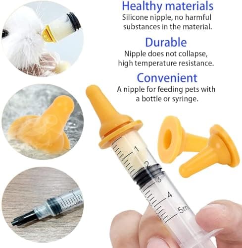 15pcs Biberon Pour Animaux De Compagnie Tétine En Silicone Tétine Biberon Tétine Sucettes Tête De Buse De Remplacement Pour Chien Chiot Chat Chaton Petits Animaux