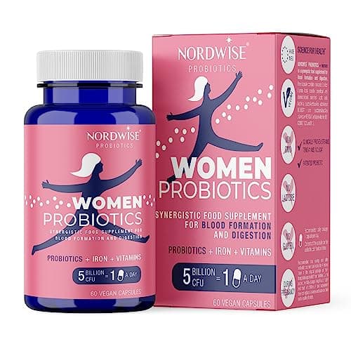 Probiotiques pour femmes de Nordwise - Améliorez votre santé intestinale I Formule végétalienne pure I Efficace 5 milliards d'UFC I 60 capsules I Approvisionnement de 2 mois