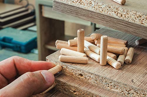 Chevilles en bois pour travaux manuels - 10 ou 20 ou 30 pièces - Assortiment de chevilles cannelées - Pour meubles - Bois de hêtre - Solide et épais - Choisissez votre taille et votre taille