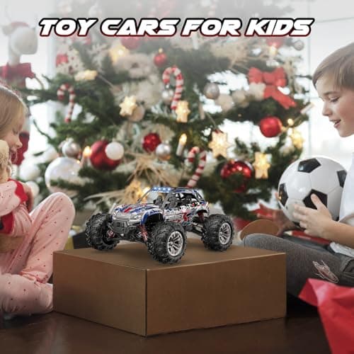 SIMREX Voiture Telecommandé Tout - Terrain à l'échelle 1: 16, 36 km/h, 4 Roues motrices avec télécommande 2,4 GHz, avec Batterie Rechargeable, pour Les Enfants de Plus de 6 Ans
