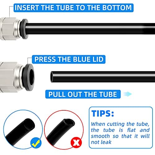 ERGAOBOY 10 Pz Maschio Stragiht 4mm Tubo OD x 1/4" BSP Filettatura Connettore Rapido Con Raccordi Ad Anello Di Tenuta (PC4-02)