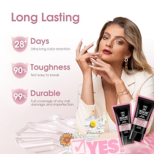 ROSALIND Gel pour Extension d’ongle 60ml, Cinnamon Pink Gel Construction Ongle UV, Poligel à Ongle Gel Nail Art pour les débutant, Professionnel et Salon de Manucure, Cadeau Pour les Amateurs