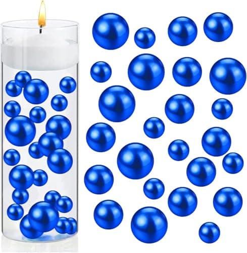Perles Flottantes 200 Pièces Perles Non Poreuses Bleu Perle Flottante pour Vase Perles de Bougie Flottantes les Perles de Sirène Conviennent aux Fêtes, Décoration de Remplissage de Vase