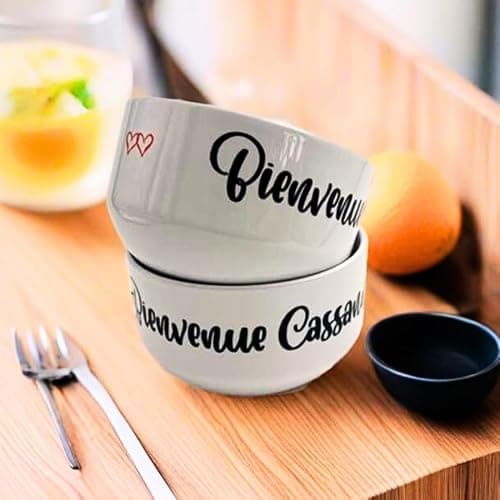 Bol en céramique personnalisable – Ajoutez votre message | Modèle petits cœurs | Cadeau original pour anniversaire, Saint-Valentin, naissance