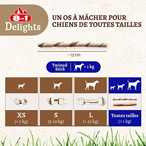 8in1 Delights Twisted Sticks Bœuf 35 Bâtonnets