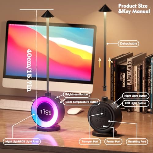 Réveil Lumineux LED,3 in 1 reveilsimulateur d'aube,7 Sons Naturels Lumineux Lampe avec Simulateur d'Aube, 2 Réveils Veilleuse Enfant, 12 couleurs Reveil Lumineux Lampe de Chevet Fonction Snooze