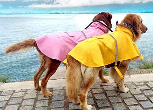 Tineer Réglable Étanche Pet Chien À Capuche Imperméable Chien Réfléchissant Manteau De Pluie Veste Chien Vêtements De Pluie Vêtements De Vêtement pour Petit Moyen Gros Chiens (S/M, Rouge)