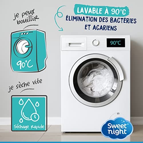 SWEET NIGHT Sweetnight - Protège Matelas Grand Bonnet | pour Bonnet jusqu'à 30cm/35cm/40cm | 180x200x30 cm | Alèse Imperméable | Lavable à 90°C