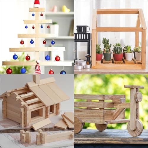 PATIKIL Bâtonnets en Bois de Tige de Bois de 1/4 Pouce, 10 Pièces de 30,5 cm de Long, Bâtonnets Carrés en Bois Non Finis pour L'Artisanat et les Fournitures de Bricolage