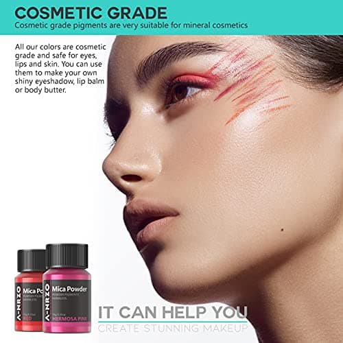 Poudre De Mica - Pigment RéSine éPoxy 24 Couleurs*10g Pigment de Qualité Cosmétique Naturel、Colorant De Savon En Poudre MéTallique, pour Vernis à ongle, Bombe de bain