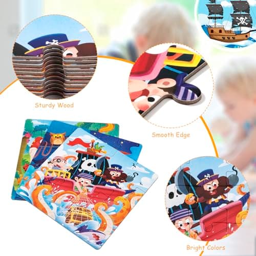 Jouet Puzzle en Magnétique pour Enfant, Montessori Puzzle en Bois de Animaux Dinosaure, Livre de Puzzle Assorti Jouet Éducatifs Apprentissage Cadeau pour Fille Garçon 3 4 5 Ans