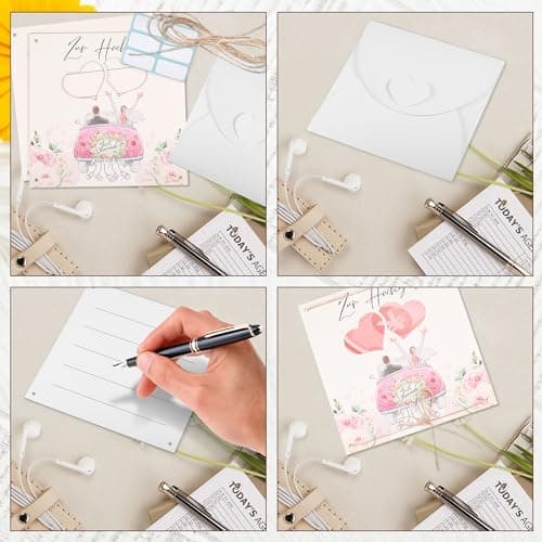 EUIOOVM Carte de mariage, cadeau d'argent, idées de cartes de mariage, emballage cadeau pour argent, cadeaux pour femmes, hommes, jeunes mariés, rouge