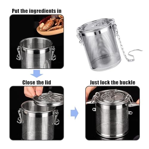 1 filtre à épices en acier inoxydable, filtre à thé, passoire à épices, sac à épices, adapté pour la cuisine et pour infuser du thé, des épices, des feuilles de thé ou des herbes, etc.