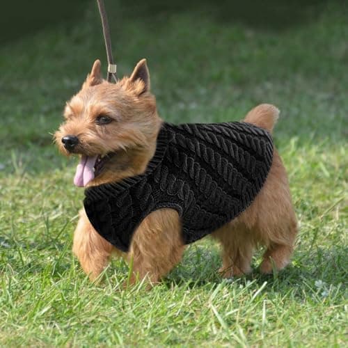 Voarge Pull pour Chien à Tricoter, Pull-Overs pour Pull, Pull Chaud Pull Tricots Outwear, Vêtements d'hiver pour Chiens,Taille Bouledogue Français, Chihuahua Manteau Teckel Vetement (Rouge, XL)