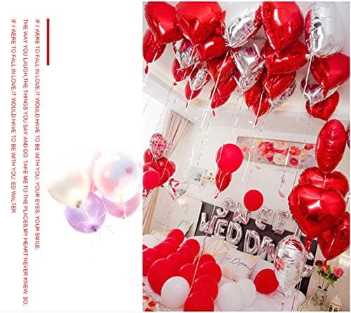 30 pcs ballons de coeur de 18 pouces, ballon de coeur, ballons d'hélium en forme de coeur pour la fête, anniversaire, Saint Valentin, mariage, fiançailles, décoration de fête des mères. (Argent)