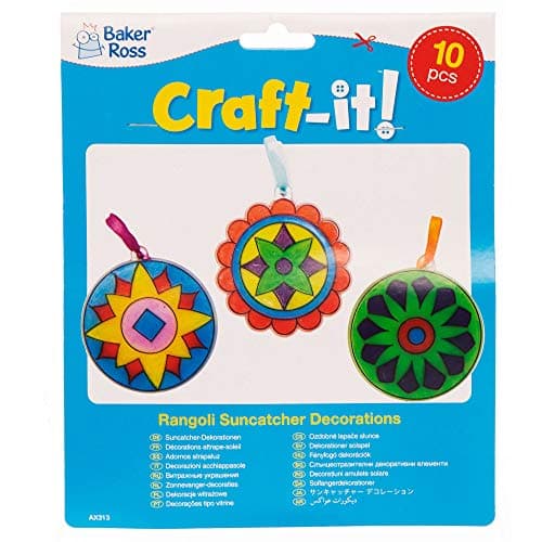 Baker Ross Attrape Soleil à Effet Vitrail motif Rangoli - Lot de 10, Loisirs Créatifs Enfants (AX313)