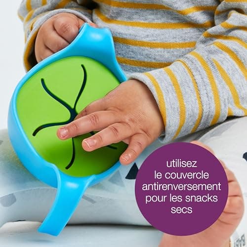 b.box Bol Enfant + Paille | Bol à Snacks 3 en 1 avec Couvercle, Gobelet Avec Paille pour les Balades, Bol à Céréales | Passe au Lave-Vaisselle et au Micro-Ondes | 250 ml