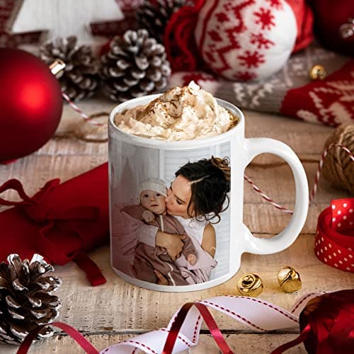 selfiemania - Un mug personnalisé avec 2 photos - personnalisable avec vos photos -cadeau personnalisé - Cadeau d'Anniversaire, souvenir, naissance, collègue
