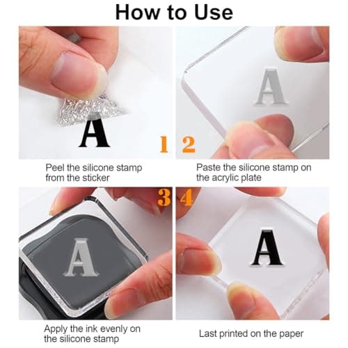 PH PandaHall 26 Tampons Transparents avec Lettres de L'Alphabet Tampon en Silicone avec Chiffres et Lettres Majuscules Tampon en Caoutchouc Sceau Transparent pour la Cartes Scrapbooking
