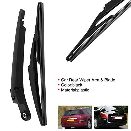 Hlyjoon Bras d'essuie-glace Arrière de Pare-brisede de Véhicule de Lame d'essuie-glace de Vitre et de Voiture Remplacement Kit en Plastique avec Noir pour C5 2001-2008 407SW 2004-2015