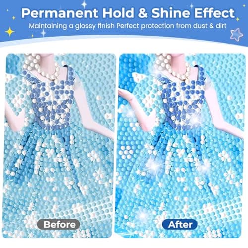 TEGOVE Scellant pour peinture diamant Conserve,Scellant pour Peinture Diaman,360ML Peinture Diamond Painting Diamant et Pierres de Brillance Tenue Permanente Convient à tous Peinture Diamant Annexes