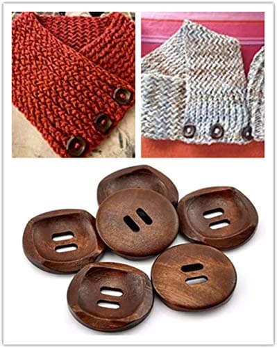 10 boutons ronds en bois marron 30mm (Marron D-30mm-10pièces)