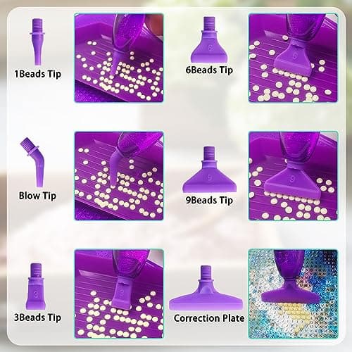 AIFUDA Lot de 24 kits de peinture diamant avec pointes filetées 5D pour adultes
