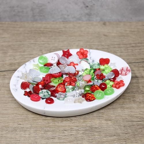 Special Touches Lot de 100 boutons de Noël en acrylique et résine à dos plat pour la fabrication de cartes