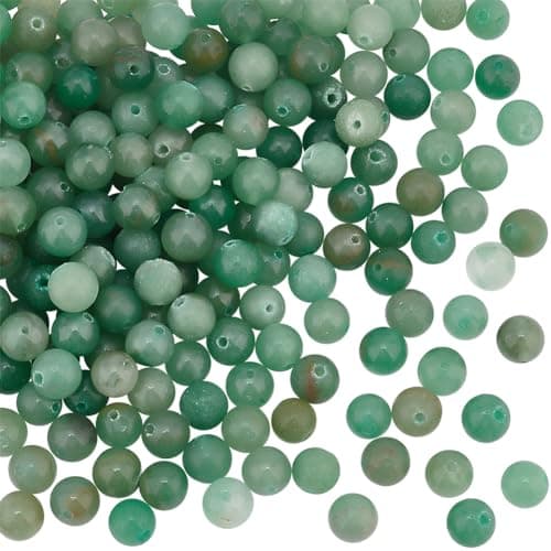 OLYCRAFT 200 pièces 8mm Perles D'Aventurine Vertes Naturelles Perle Pierre Naturelle Perles Rondes en Vrac Perles de Pierres Précieuses Pierre D'Énergie pour Bracelet Collier Fabrication