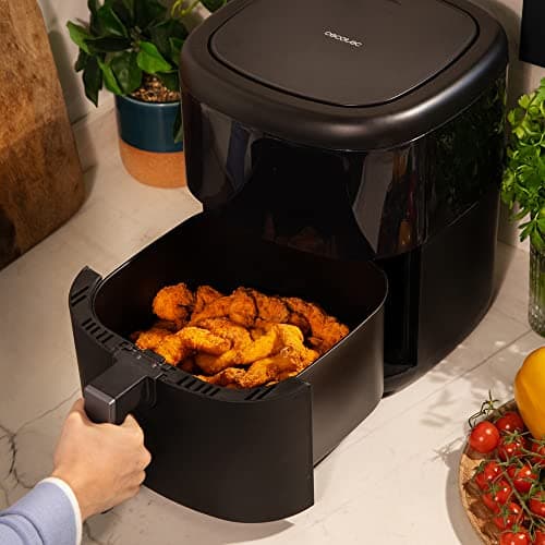 Cecotec Friteuse sans Huile de 6 L Cecofry Bombastik 6000 Full. Air Fryer de 1700 W, Technologie PerfectCook, Régulation de la Température et du Temps, Contrôle Tactile, 12 Modes, Accessoires