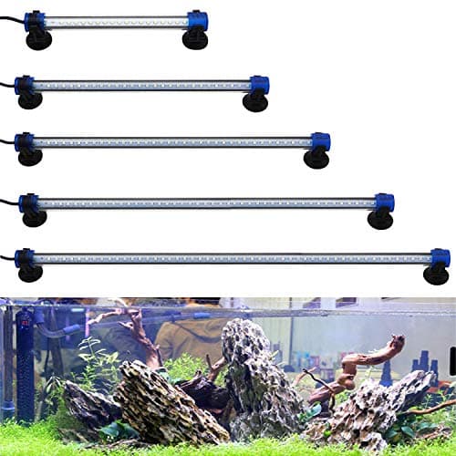 BPS Lampe LED à clip étanche et submersible pour aquarium pour éclairage de plantes Blanc/bleu 1w 20cm