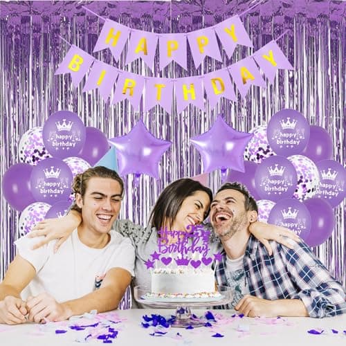 Décoration 14 ans anniversaire fille violet,Rideau Frange Anniversaire 14 ans violet,Ballons 14 ans anniversaire fille violet,Decoration Anniversaire 14 ans fille,14 ans violet Frange Brillant