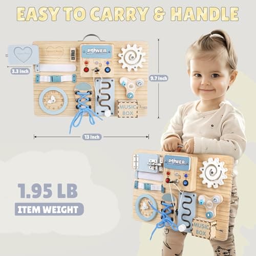 Joyreal LED Busy Board Montessori - Planche Tableau Activité Montessori 1 2 3 Ans Sensoriel Parcours Motricité Bébé Jeux Educatif Jouet Enfant pour Garcon Fille