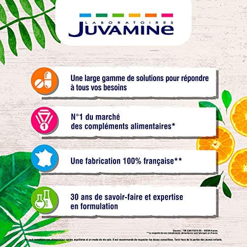 JUVAMINE - BOOST Ginseng de Sibérie et Taurine - Tonifiant Physique et Intellectuel - Arôme Bubble Gum - 30 Comprimés Effervescents - Fabriqué en France