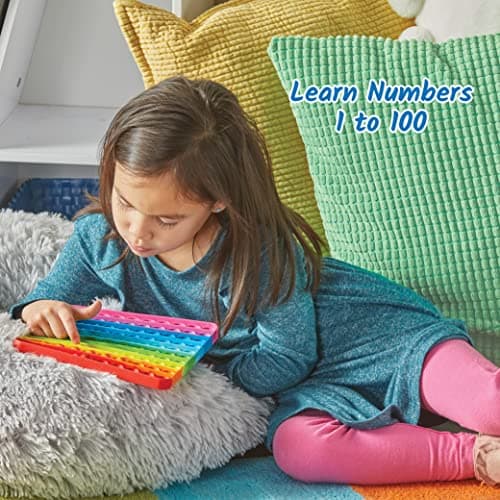 Learning Resources Hundred Board Sensory Bubble Popper, apprentissage des nombres et des motifs, outil sensoriel de mathématiques, adapté aux enfants de 3 à 10 ans