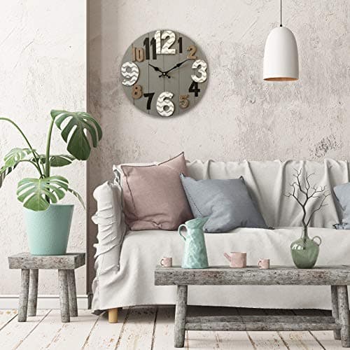 Rebecca Mobili Horloge Moderne, Horloges Design, MDF Rond, pour Bureau Maison - Dimensions: 40 x 40 x 4,5 Cm (HxLxP) - Art. RE6468