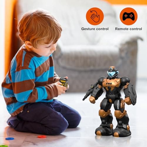 SKERITO Enfants Robot Jouet pour 4 5 6 7 8 9 10 Ans garçons et Filles, Bambin Danse Musique métal Robot, Enfants Programmation télécommande Robot, Cadeau d'anniversaire, Version Mise à Jour