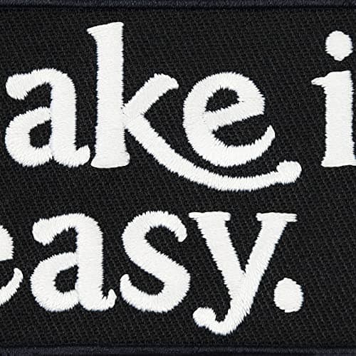 Écusson amusant "take it easy" Écusson en jean à coudre/à repasser | Écusson Biker pour tous les tissus | Réparation de vêtements Sticker Appliqué en tissu 75x75mm