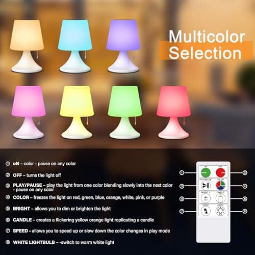RWWR Lampe de Table Solaire Outdoor LED 2 en 1 Recharge 8 Couleurs Variable Lampe de Table Sans fil Batterie Rechargeable IP44 pour Camping Jardin Balcon Terrasse