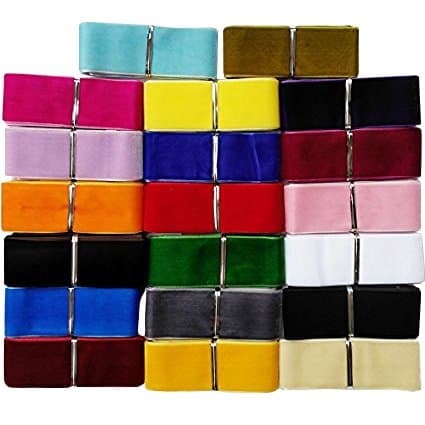 Chenkou Craft - Lot de rubans de velours de 18,3 m, largeur de 40 m, 20 couleurs en vrac