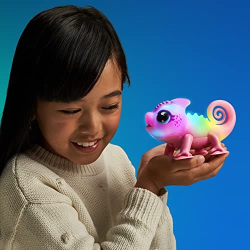 Little Live Pets - Nova Le caméléon Lumineux | Jouet interactif Lumineux Multicolore, Plus de 30 Sons, Plus de 10 humeurs, Répète après toi, Détecte Les Sons (Piles incluses, à partir de 5 Ans)