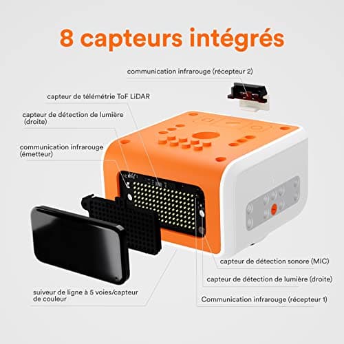 Matatalab VinciBot Robot de Programmation Scratch et Python pour Enfants (8-12 Ans), Jouet éducatif STIM avec Télécommande, Cadeau Robot Intelligent IA pour Garçons/Filles, à partir de 8 Ans