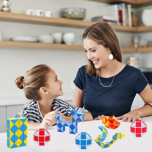 GOLDGE 13 pièces Serpent Magique Magic Snakes Puzzle Cube Mini Twist Puzzle Twisty Toy pour Enfants et Adultes, Cadeau Anniversaire Enfants...