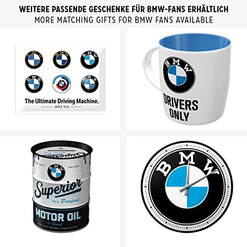 Nostalgic-Art Porte-clé rétro, Ø 4 cm, Official License Product (OLP), BMW – Logo – Idée de cadeau pour fans de BMW, en métal, design vintage