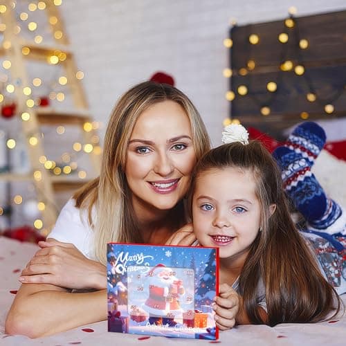 Calendrier de l'Avent 2024 Fille, 2024 Calendrier de l'Avent Enfant Fille Noël Kit de Bijoux Bracelet DIY avec 24 Noël Ornements Compte à Rebours cadeaux de Noël pour femmes, sa petite amie, sa fille