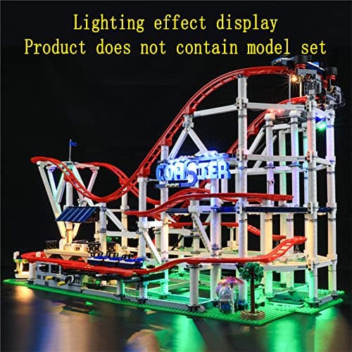 GEAMENT Jeu De Lumières Compatible avec Lego Confidential (Roller Coaster) - Kit D'éclairage LED pour Creator 10261 (Modèle de Bloc Non Inclus)