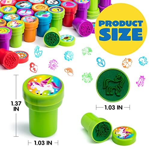 100 Tampons Assortis pour Enfants Tampons Auto-Encreurs (50 Modèles Différents, Tampons en Plastique, Tampons, Tampons Dinosaures, Tampons Zoo Safari) pour les Oeufs de Pâques, Cadeaux