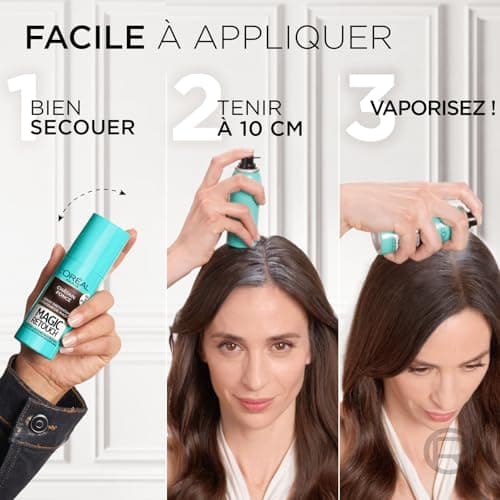 L’ORÉAL PARIS - Spray Instantané Correcteur de Racines & Cheveux Blancs - Hommes & Femmes - Magic Retouch - Châtain Foncé - 75ml