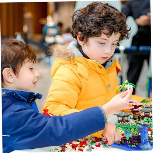 Les blocs de construction ensemble Peach Blossom Micro Building Blocs Ensemble de blocs d'éclairage pour adultes 3 mode Chinese Architecture traditionnelle Bloc de construction Adult Blocs Birthd